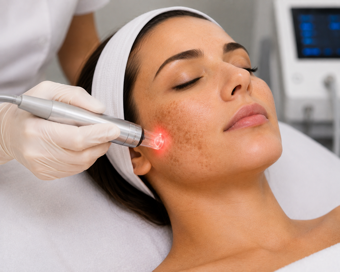 Practitioner performing Pigmentation Treatment